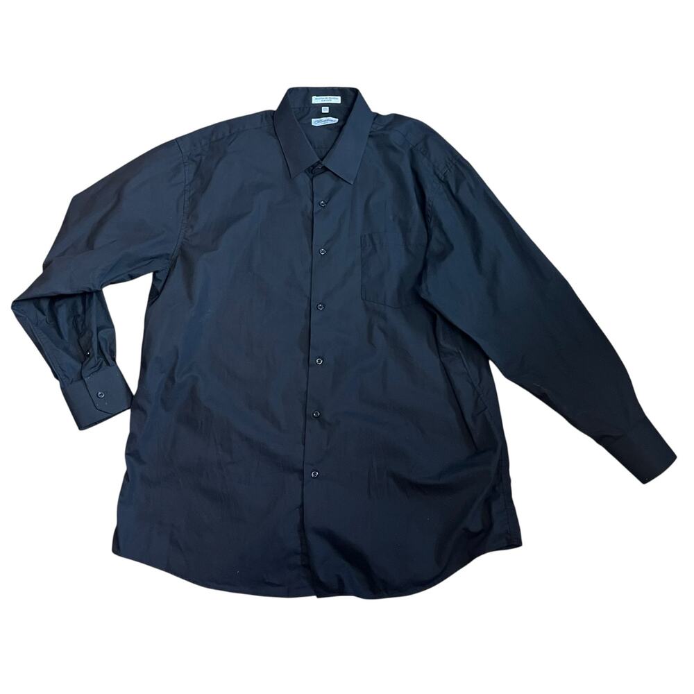 Berlioni Italy Men’s Black Dress Shirt 2XL Career Dark Academia Date
 Holiday
